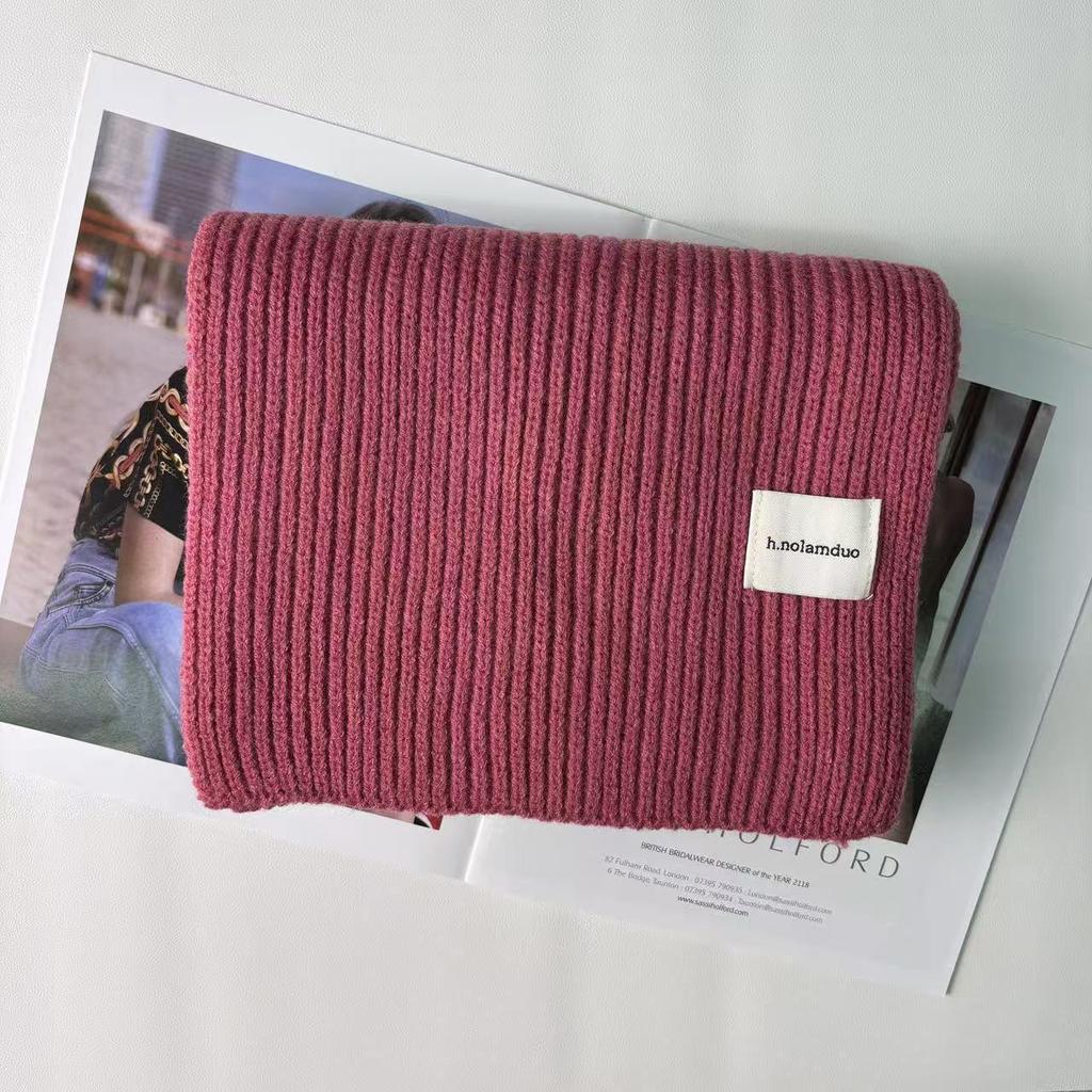Korean Style Cozy Knitted Wool Scarf for Women - Winter Warmth with Versatile Neck Protection & Couple-Friendly Design