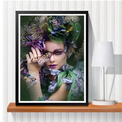 5D Diy Diamond Painting Butterfly Woman Cross Stitch Set Full Diamond Embroidery Mosaic Art Picture of Rhinestones Decor Gift