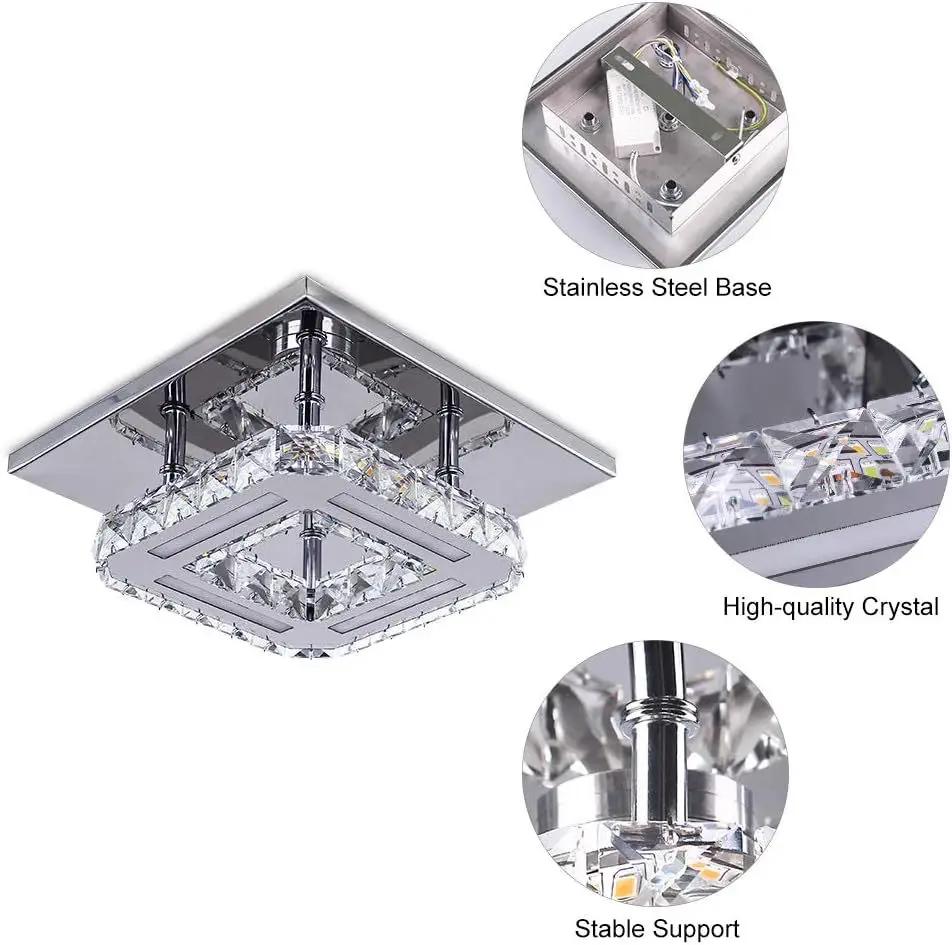 Modern Crystal Led Chandeliers Lighting 12W Led Lamps Living Room Bedroom Crystal Chandelier Led Lustre Chandelier Lamps