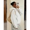 Women's Polka Dot Print Hoodie Long Sleeve Casual Loose Pullover Sweatshirt