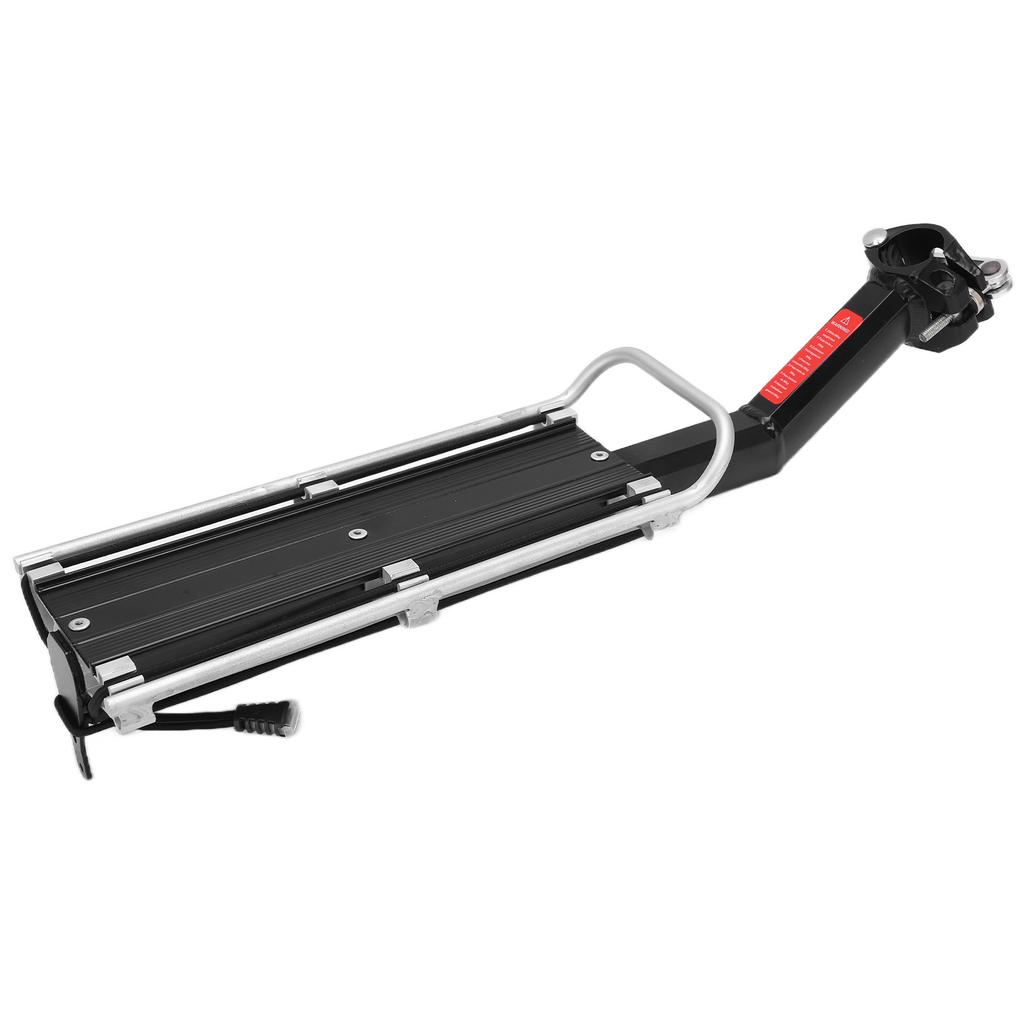 Bike Rear Rack Aluminum Alloy Detachable Manned Bicycle Cargo Rack with Tail Light for Universal