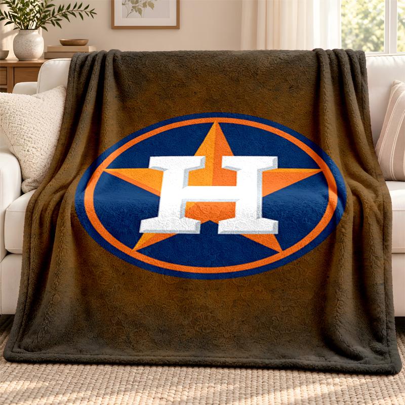 Houston Astros blanket Flannel Blanket Soft Cozy Plush Throw for Sofa Bed Lightweight Home Decoration Outdoor camping
