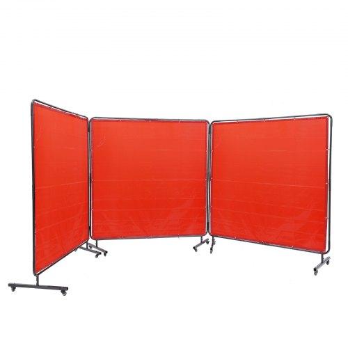 VEVOR Welding Screen with Frame, 1.8 x 1.8 m 3 Panel Welding Curtain Screens