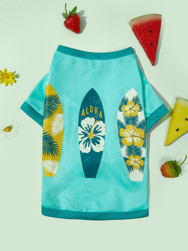 Dog Clothes Puppy Floral Sweatshirts for Small Medium Dog, Cat, Soft and Comfort Seaside Shirts Dog Pajamas Outfit Pet