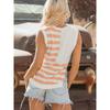 American Shiying Loose Thin Breathable Sleeveless Top Women 2025 Summer New Stripe Color Matching Vest Women