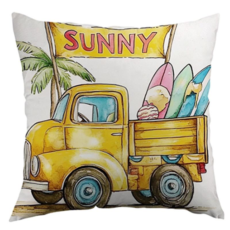 Simple and Cute Throw Pillow Cover, Short Plush Print, Summer Cushion Cover, Home Living Room Sofa Decoration Pillow Cover, Cushion Cover