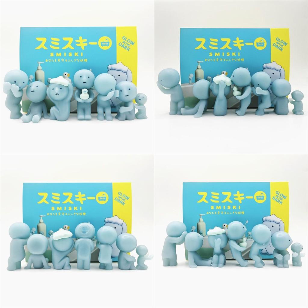 Action Luminous Smiski Figure Model Bathroom Toy Pvc Doll For Kids Decor Room