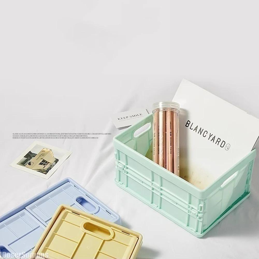 Simple Folding Storage Box Dressing Cosmetics Desktop File Organization Artifact Stationery Storage Basket for Home Space Saving