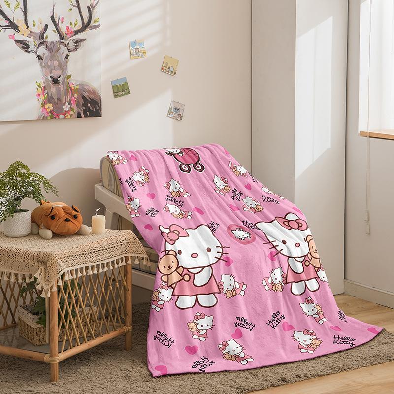 Cartoon Kt Kat Doppelseitige Flanell 3D Digitaldruck Decke Decke