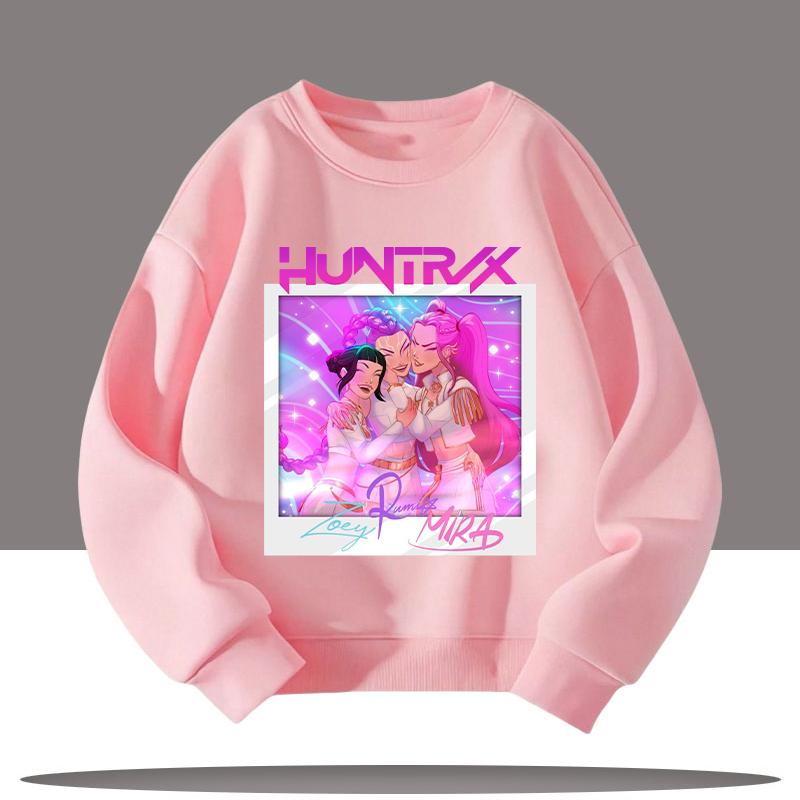 Odzież dziecięca K-pop Łowcy Demonów Nadruk z kreskówki Wiek 3-12 lat Nowy styl Koszulka sportowa z okrągłym dekoltem dla dzieci Urocza dziewczęca bluzka codzienna