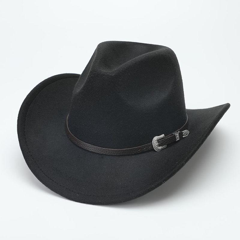Deerskin Fleece Top Hat Retro Jazz Hat Men's and Women's Felt Hat European and American Woolen Hat Western Cowboy Hat