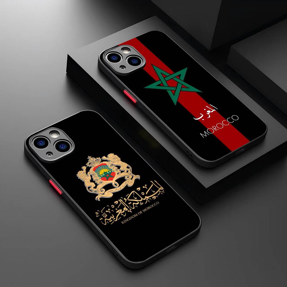 Morocco Map Flag Matte Protective Case For IPhone 16 15 14 13 12 11 Pro Max X XS MAX Protection Case