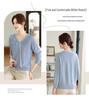 Mom's 2025 Autumn V-Neck Knitted Top - Fashionable Base Shirt for Middle-aged and Elderly Women
