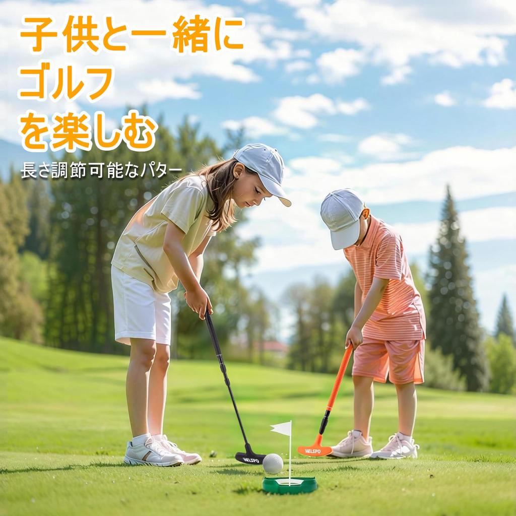 Conjunto de Putter de Golfe para Homens e Mulheres, Putter Bidirecional, Uso para Destros e Canhotos, Comprimento Ajustável, Adequado para Crianças e Adultos (Inclui 4