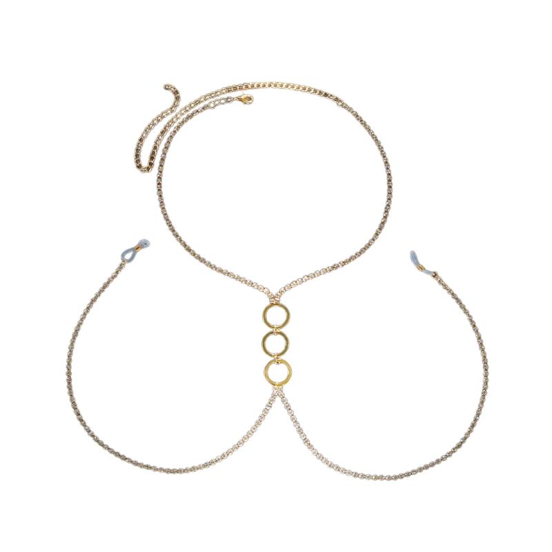 

Modern Chokers for Women Girls Choker Body Jewelry with Blingbling Rhinestones Chain Photo Props Sexy Neck Chian 1 золотой