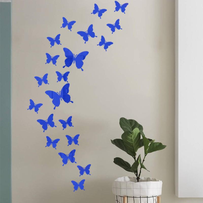 Butterfly Crystal Mirror 3D Wall Sticker for Bedroom or Living Room Decoration