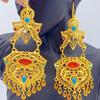 Elegant Trend Indian Jhumka Earrings Gold Plated Geometric Dangle Jewelry Accessory for Trendy Women Stylish Outfits