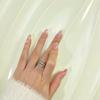 Elegant Pearl Nude Press-On Nails with Diamonds - Versatile Bridal and Influencer Style