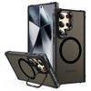 For Samsung Galaxy S24 Ultra Case with Lens Kickstand Matte Back Cover Compatible with MagSafe