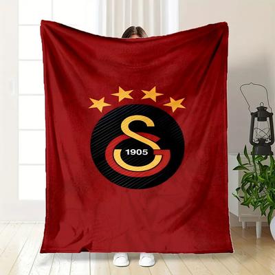 Galatasaray Istanbul Football Club Logo PosterBlanket Flannel Throw Blanket for Sofa, Bed, Travel, Camping, Office, Couch, Chair, And Bed Gi