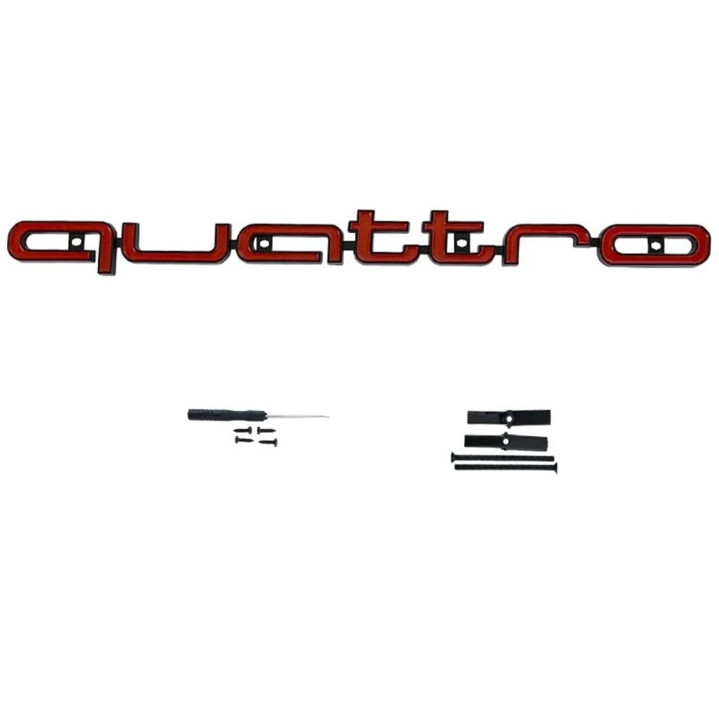 1Pc Quattro Emblem 3D ABS Car Front Grille Emblem For A3 A4 A5 A6 A6L A7 A8 Q3 Q5 Q7 S3 S4 S5 RS3 RS4 RS6 Badge Accessories