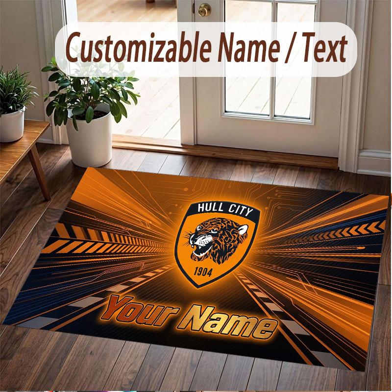 Custom Rug Hull FC Pattern Print Name Text Soft Non‑Slip Floor Carpet for Home Indoor Decoration
