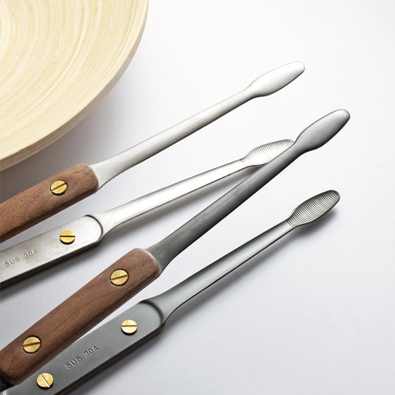 Rivet Walnut 304 Stainless Steel Barbecue Clip Non-slip Korean Tongs Anti-scalding Outdoor Camping Tool Hot Pot Food Clips