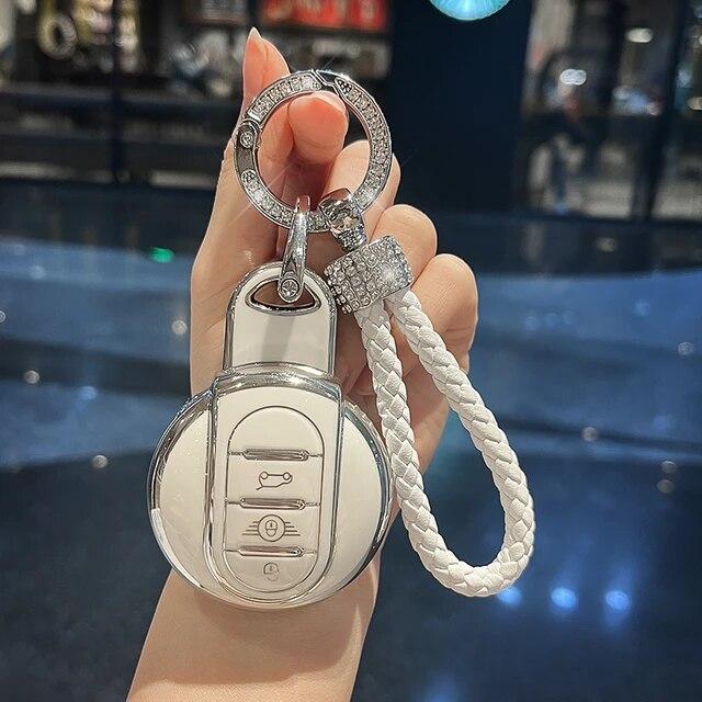 TPU Car Key Case Cover For BMW Mini COOPERS COUNTRYMAN ONE JCW CLUBMAN F56 F55 F54 F57 F60 Roadster Fob Holder Shell Keychain