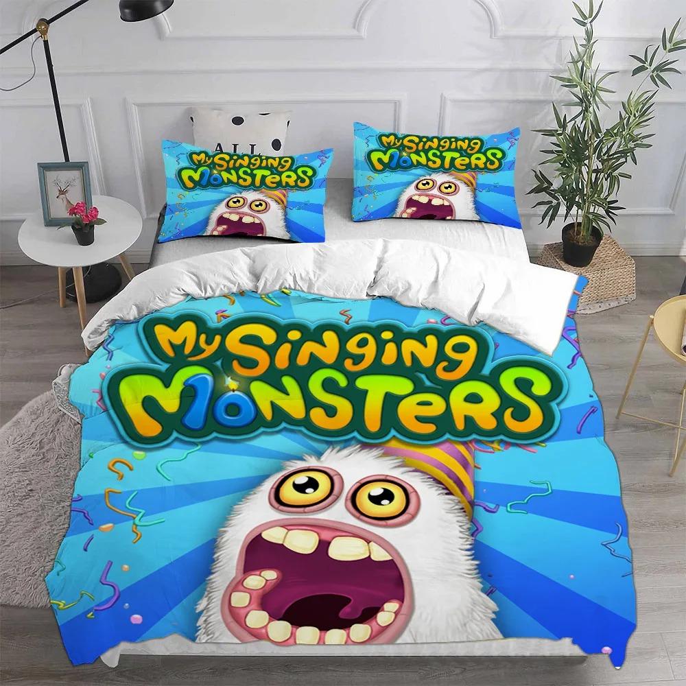 Anime My Singing Monsters Videospiel Cartoon Bettwäscheset Einzelbett Twin Full Queen King Size Bettset Erwachsene Kinder Schlafzimmer Bettwäsche Geschenk