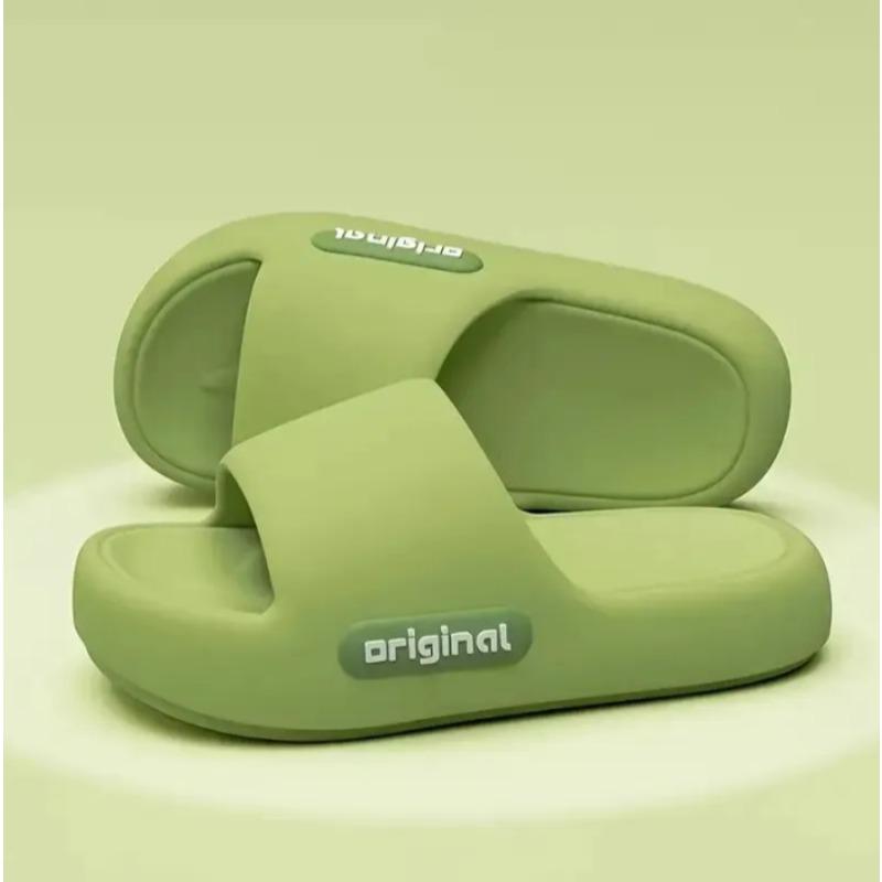 

Женские удобные шлепанцы из ЭВА - Модные шлепанцы с открытым носком для дома и улицы двойного назначения с амортизирующей подошвой и текстурным дизайном 36-37 зелёный