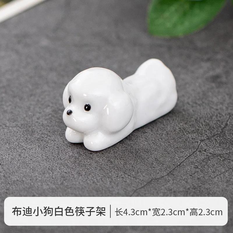 Cute Cartoon Dog Cat Ceramic Chopsticks Holder Chopstick Holder Stand Practical Fashion Chinese Kitchen Tableware Utensil