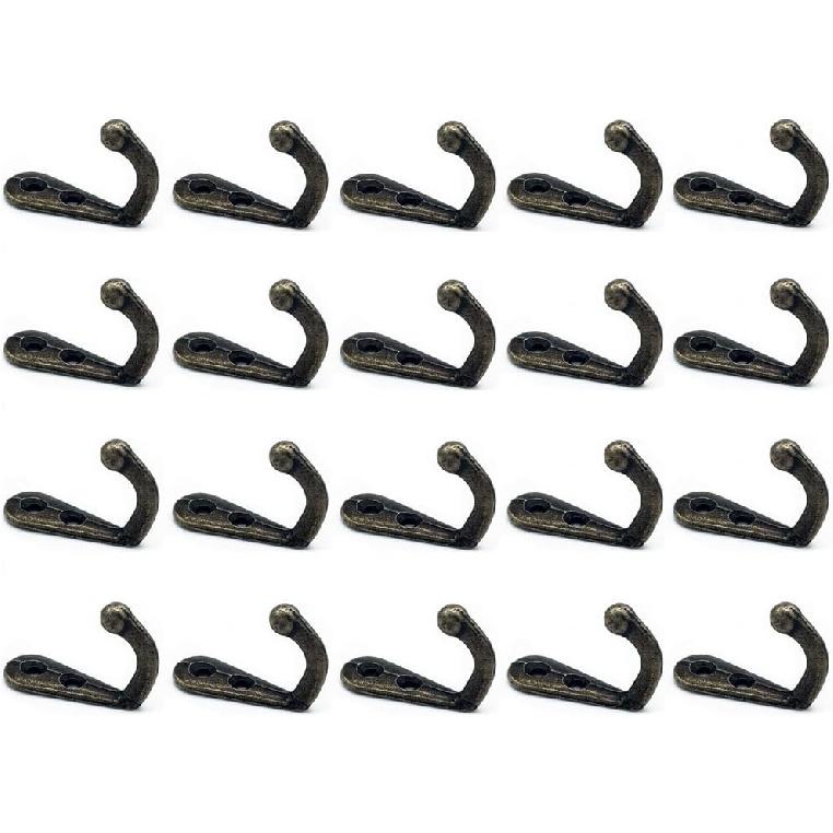Bronze Vintage Wall Mounted Small Single Hook Hangers,Pack of 20