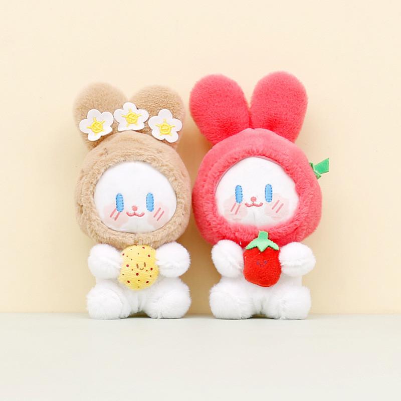 Potato Charming Bunny Plush Keychain Short Fur Soft Keyring Cute Ornament Bag