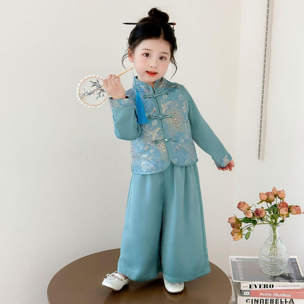 Autumn 2025 Girls' Hanfu Tang Suit: Children's Chinese Style Costume for Daily Wear and Performances