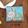 Portamonete Labubu mini borsa, porta carte per bambini, borsa portatile in PU per cuffie, piccola borsa portaoggetti da viaggio
