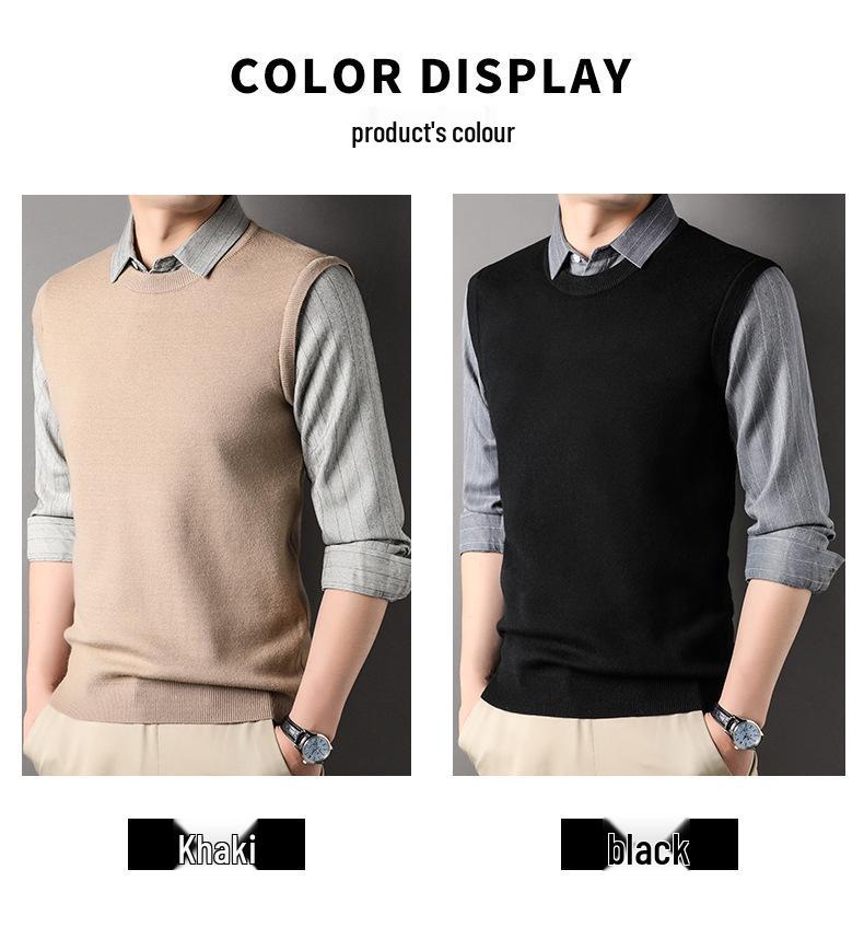 Pulover Bărbați Două în Unu cu Guler de Cămașă, Top Casual Tricotat Primăvară/Toamnă 2025