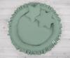 Set: hanging canopy for a children's room, nest with ruffle, pillows - sage