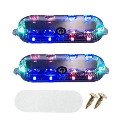 2pcs Car Solar Powered LED Lights Fake Car Warning Lights LED Flashing Warning Lights