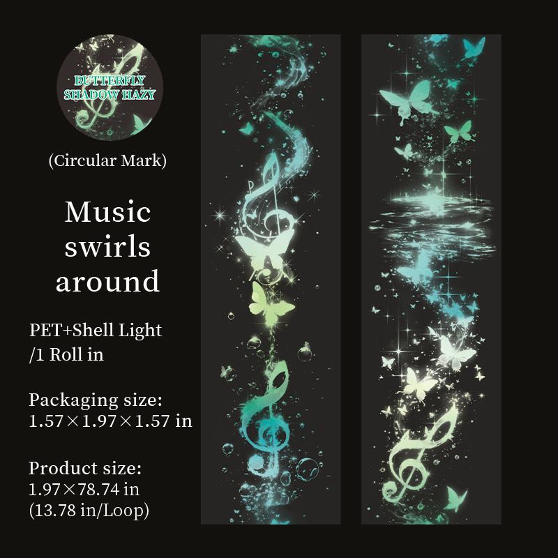 1 Roll Dreamy Butterfly Seashell Iridescent Washi Tape For Scrapbooking DIY Decoration Collage Material Phone Case Notebook