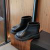 Autumn Winter Kids Boots Girls Waterproof Non-slip Solid Zipper Soft Sole Leather Boots Children's Casual Shoes
