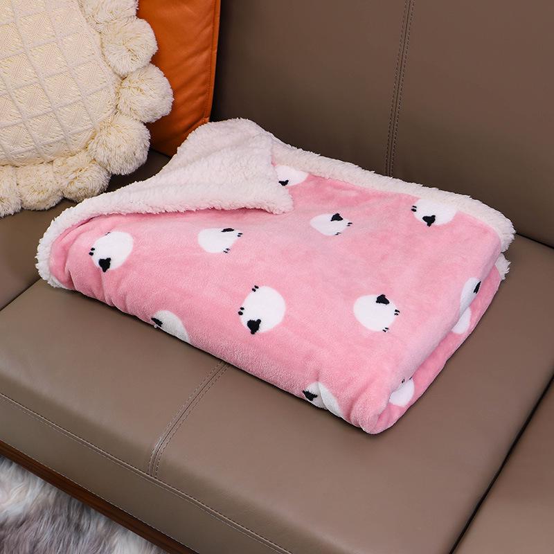Plush Double-Layer Dog Blanket & Cushion - Thick, Anti-Dirt Cover for All Seasons