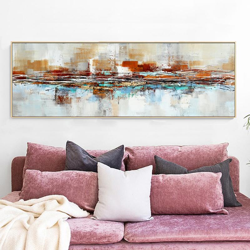 Wanddekorationsgemälde, abstrakte Linienkunst, Ölgemälde auf Leinwand, Poster, Drucke, Wandkunst, Bild an der Wand, Raumdekoration, ohne Rahmen