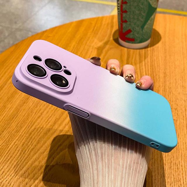 

Защитный чехол для линз с радужным градиентом для Iphone 14 Pro Max 13 12 11 Pro Max 14 Plus, тонкий матовый противоударный чехол для ПК For iPhone 14