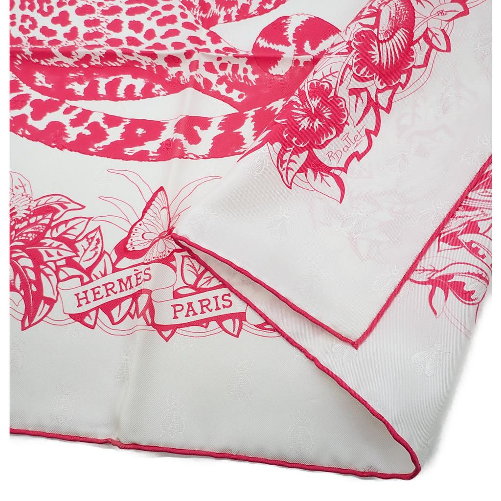 HERMES  171876SC08  scarf white/pink silk Women