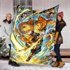 1pc Agatsuma Zenitsu (4) Theme Blanket - Digital Print, Polyester, Cozy for All Seasons, Perfect for Outdoor, and Travel