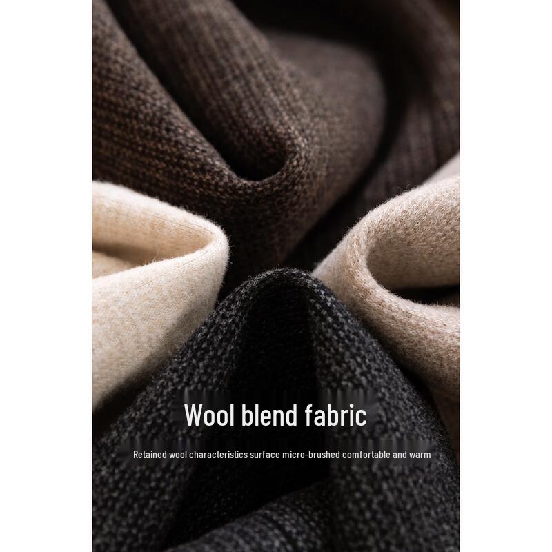 MengShuYa Women's Slim-Fit Wool Blend Straight-Leg Casual Pants