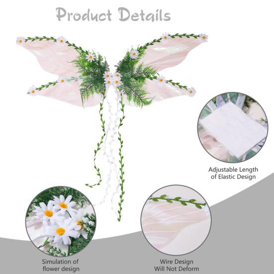 Women Butterfly Wings Elastic Straps 3D Design Fairy Wing Dress Up Halloween Costumes Photography Props