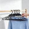Non-Slip Black Plastic Clothes Hanger for Home Use - Durable and Thickened