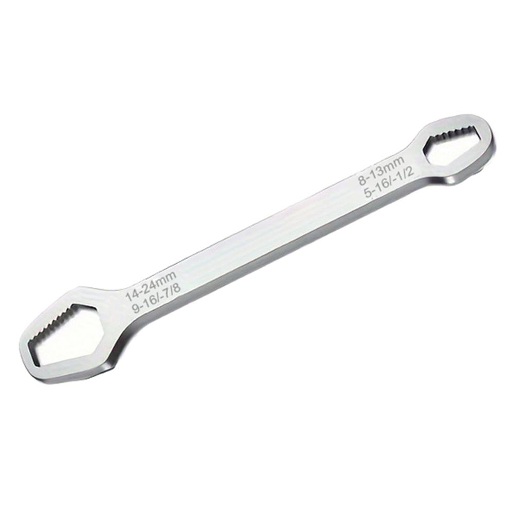

230mm Universal Torx Wrench 8-24mm Chrome Vanadium Steel Double-Head Self-Tightening Wrench Silver
