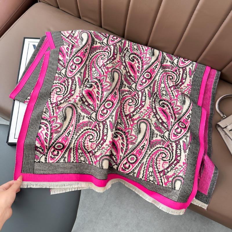 Scarf women's winter retro imitation cashmere jacquard shawl warm and thickened outer cover photo wear scarf versatile